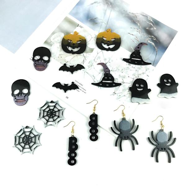 8ST Örhängen Molds Form VIT white