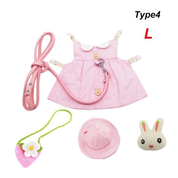 Kanin Klänning Kostym Kläder Hat Set TYPE4-L Type4-L