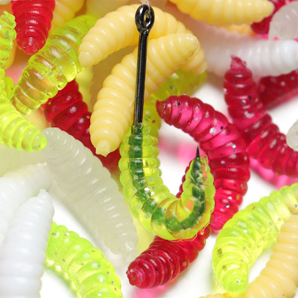 100st Mask Maggot Fiskedrag TRANSPARANT transparent