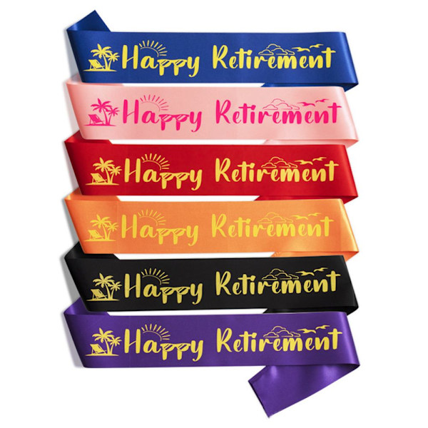 Satin Sash Happy Retirement RED red