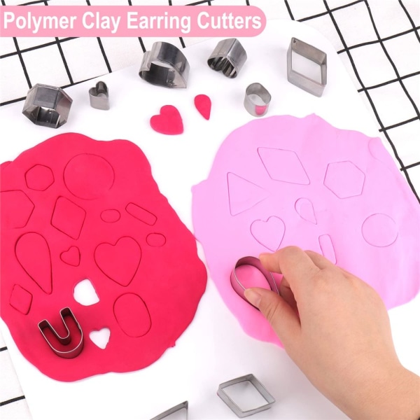 Polymer Clay Cutters Sett Øredobbformer 27STK 27STK 27pcs