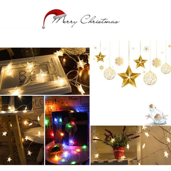 Jule LED Star String Light Lys String 3M 3M 3M