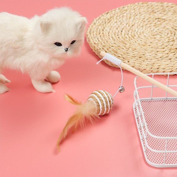 Cat Funny Wand Pet Kat Teaser Legetøj 4 4 4