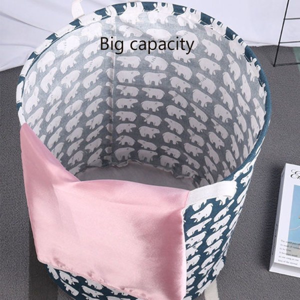 Anti-støv Big Storage Barrel Hamper Skitne klær Leker Folding 6