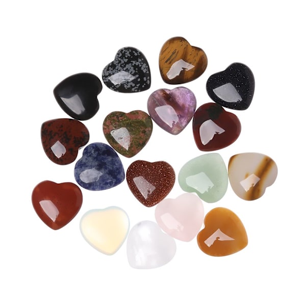 Hjerteform Krystal Chakra Healing Stone Natural Quartz