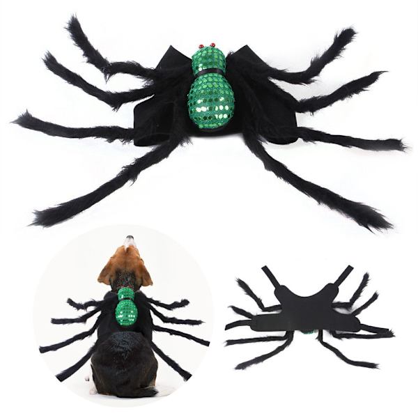 Pet Spider Kläder Halloween Black Spider M M