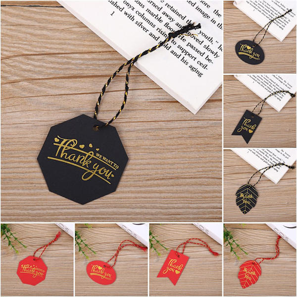 100 stk Takkemerker Kraft Gavekort RØD 07-HJERTEFORMET red 07-Heart-shaped-07-Heart-shaped