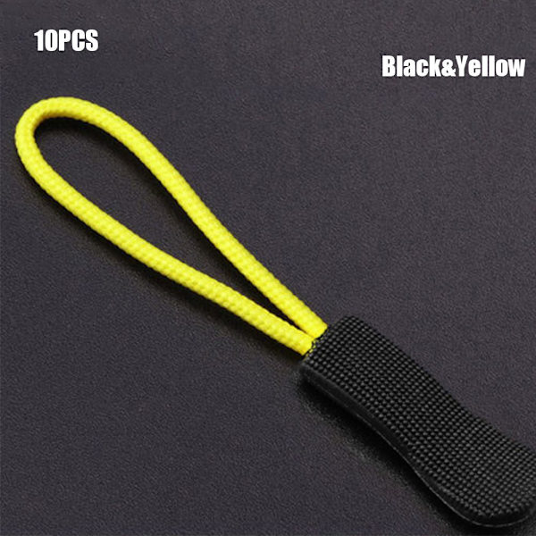10/20stk Glidelåstrekksnor Tautrekkere SVART&GUL 10STK black&Yellow 10pcs
