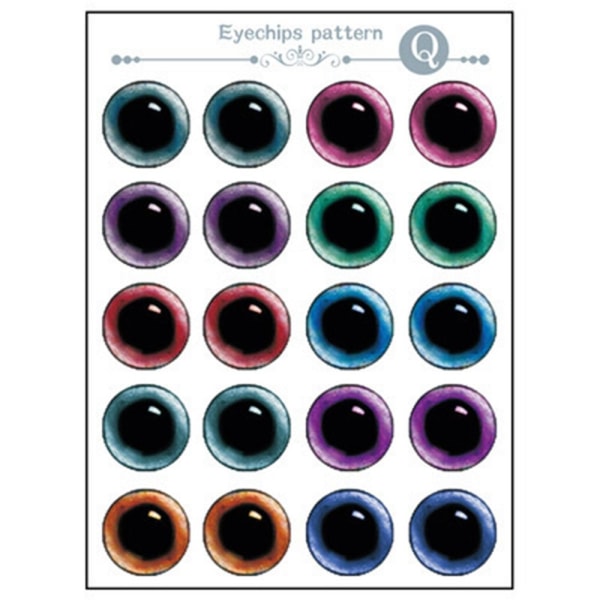 20 kpl/arkki Doll Eyes Dolls Eyechips Pattern O O