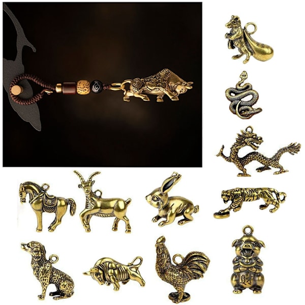 Härkä Ornamentti Veistos Kupari Miniatyyrit Figuurit RAT