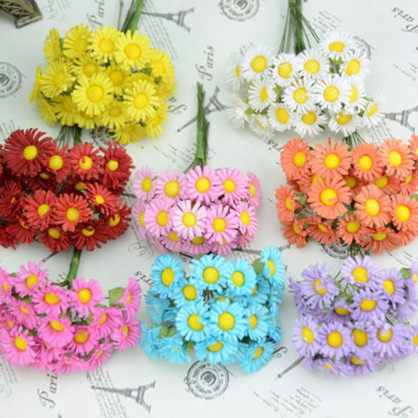 10stk Silk Gerbera Mini Daisy LILLA purple