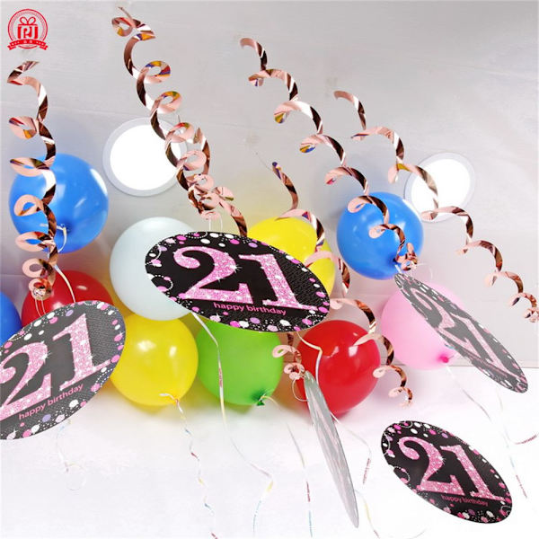 PVC Födelsedag Swirl Banner Takhängande H H
