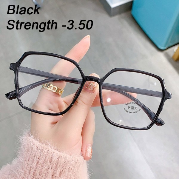 Blå ljusblockerande glasögon Datorglasögon SVART STYRKE black Strength -3.50-Strength -3.50