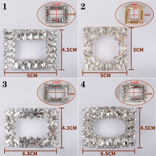 1 par Shoe Clips Charm Spänne 2 2 2
