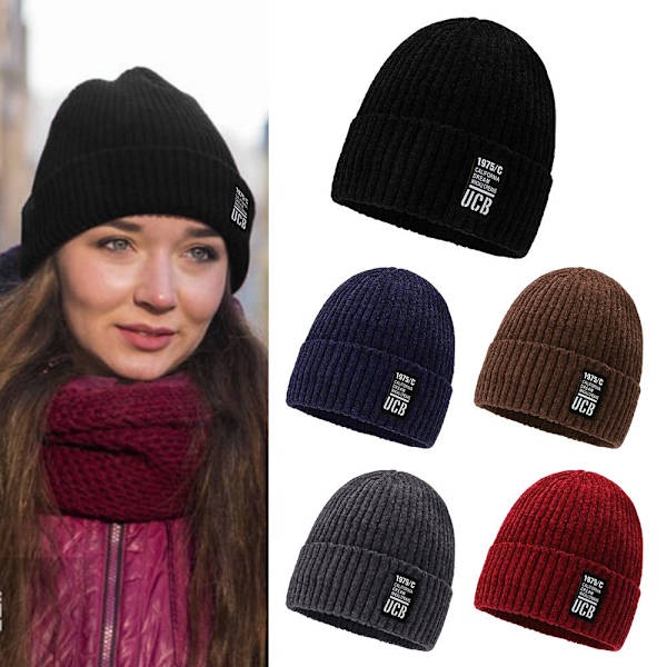 Tykke Vinter Beanies Strikkede Huer SORT black