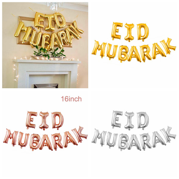 16 tum Eid Mubarak RAMADAN MUBARAK GULD RAMADAN KAREEM RAMADAN gold RAMADAN KAREEM-RAMADAN KAREEM