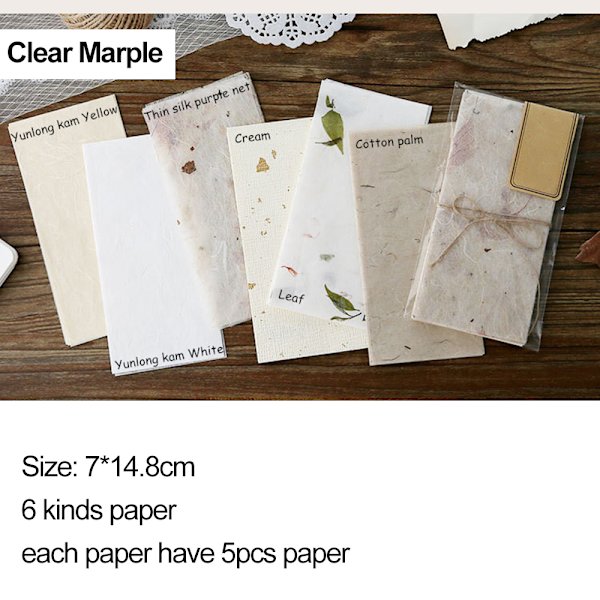 30 STK Scrapbooking Tissue Papir Specialmateriale HVID HVID white