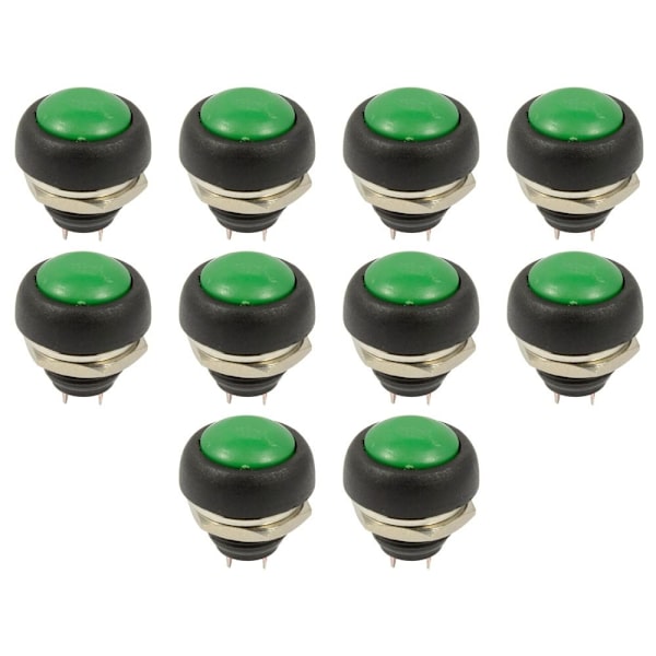 10st Tryckknappsbrytare Momentan Switch GRÖN 10ST 10ST green 10pcs-10pcs