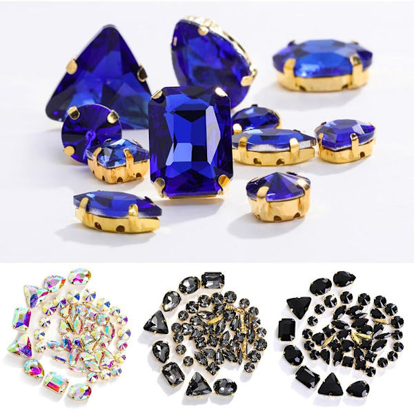 50 st Rhinestone-väskor DIY Trim SVART black