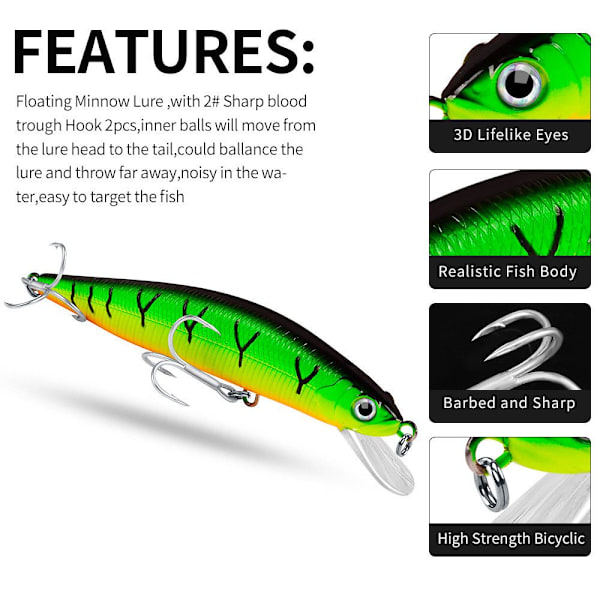 Minnow Fishing Lures Wobbler Jig Bait 3 3 3