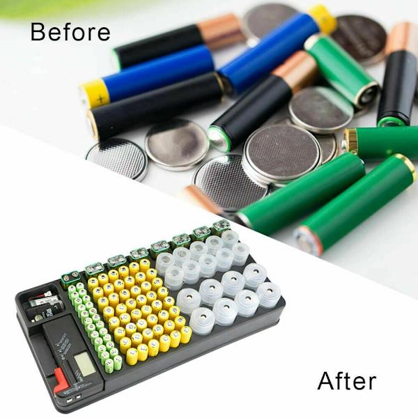 98 Grids Battery Organizer Case batteritestarväska