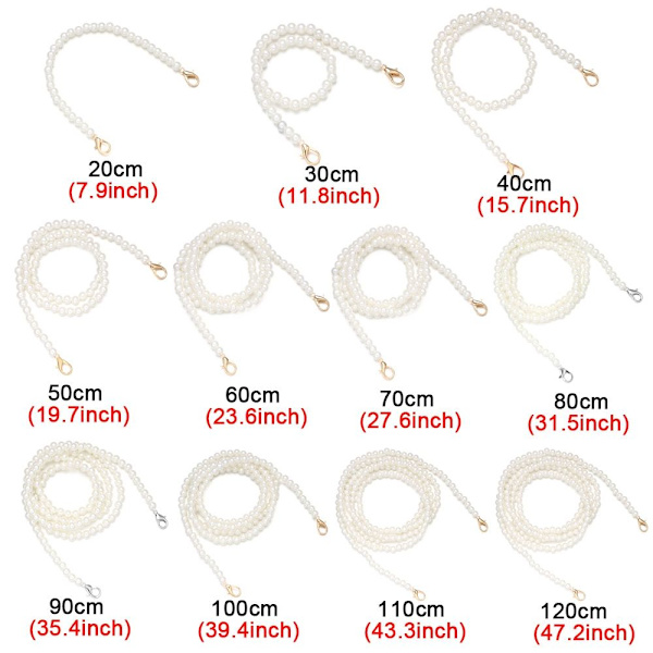 Pearl Strap Vesker Håndveske Håndtak 120CM 120cm