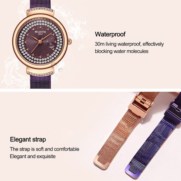 Naisten watch Quartz WristWatch PURPLE purple