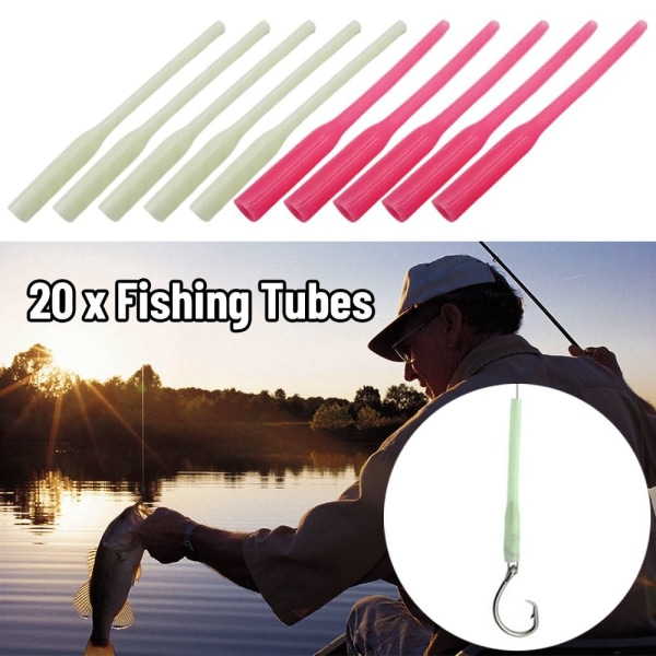 20stk Fiskekrogsmufferør 75MMLUMINØS LYSENDE 75mmluminous