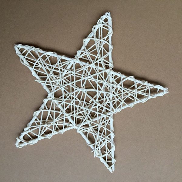 1 STK White Rattan Star Indonesisk Vine juledekorasjon DIA
