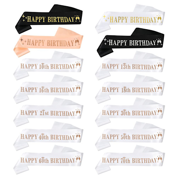 Syntymäpäivä Satin Sash Syntymäpäivä olkavyö 11 11