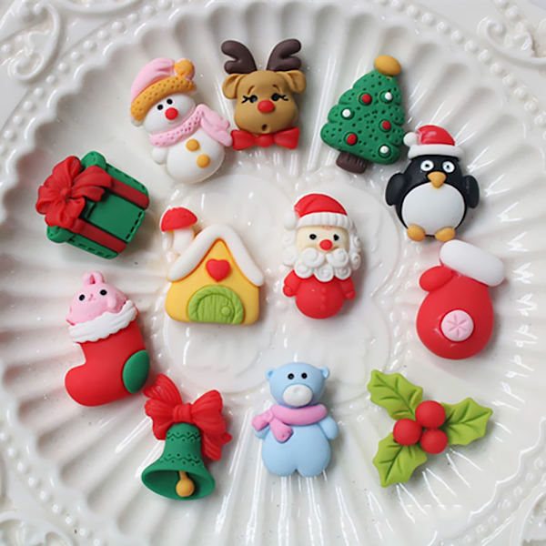 30 STK Julepynt Flat Back Cabochon SNOWMAN SNOWMAN snowman