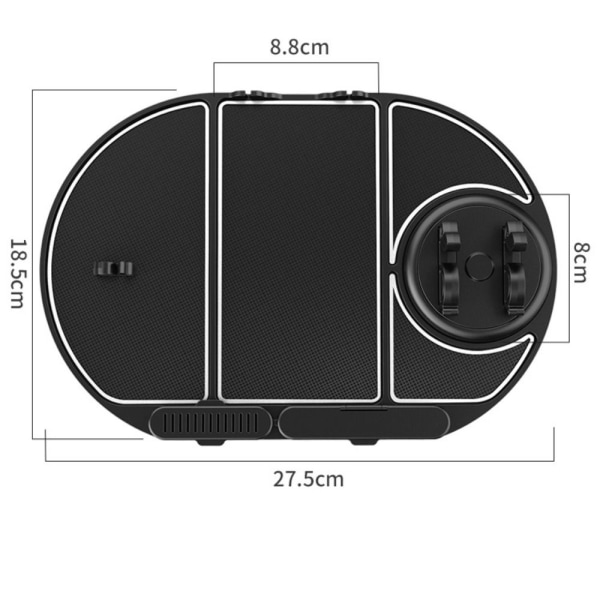 Bil Anti-Slip Mat Multifunktionell telefonhållare black