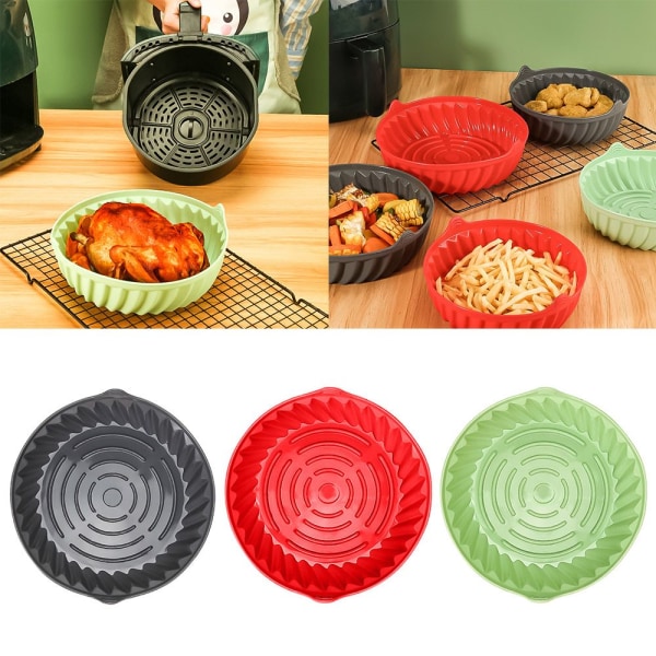 Sammenleggbar silikongryte For Air Fryer GRÅ grey