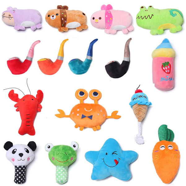 Fleece Squeak Toy Dog Play Funny Pet Puppy Chew 12 12