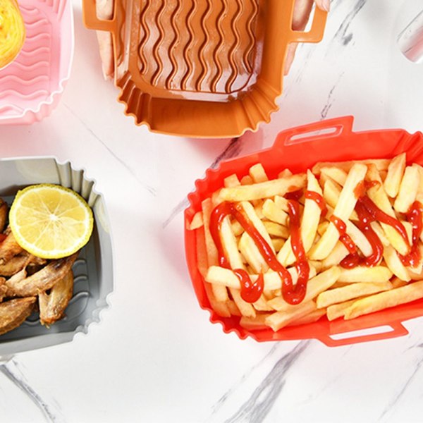 Rektangulär silikongryta för Ninja Air Fryer BLÅ blue