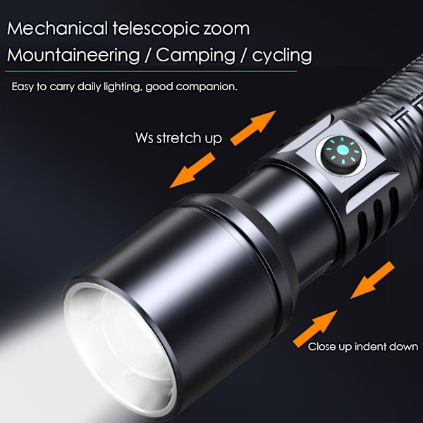 Valkoinen lasertaskulamppu Tehokas LED-taskulamppu Ultra Bright