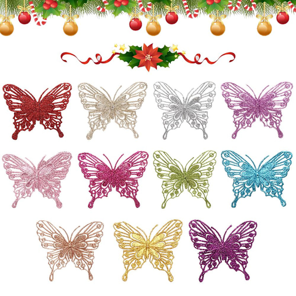 Julesommerfugl Fake Butterfly BLÅ Blue