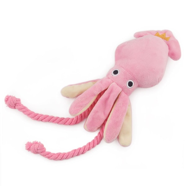 Squid Hundelegetøj Squeak Toys Puppy Chew Toy pink