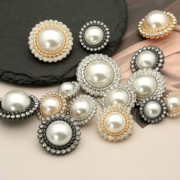 10st Pearl Clothing Knappar Skjorta Knappar SILVER 15MM10ST silver 15MM10pcs-10pcs