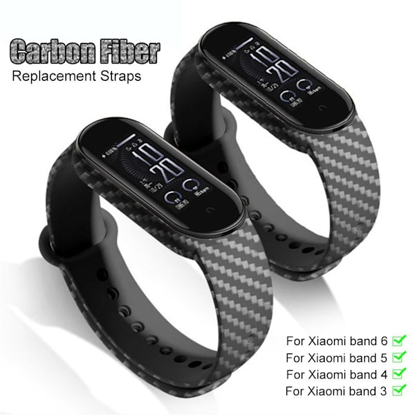 Carbon Fiber Strap Soft Case -ranneke XIAOMI BAND 5:lle For Xiaomi band 5