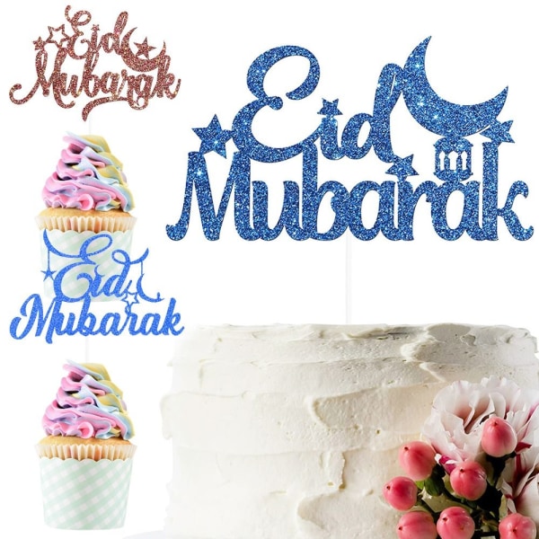 5 st Eid Mubarak Baking Cupcake Toppers E E