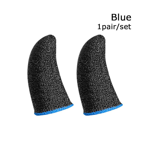 1 par Gaming Finger Sleeve Touch Screen Finger Handskar BLÅ blue