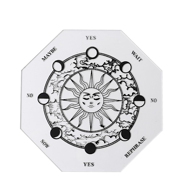 Akryl Pendelplate Skive Tre Base STIL 2-SORT 25CM Style 2-Black 25cm