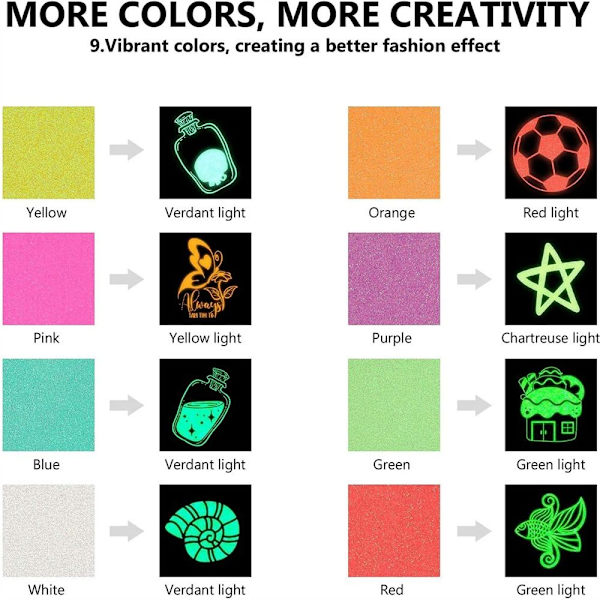 Glow in The Dark Heat Transfer Vinyl A A A