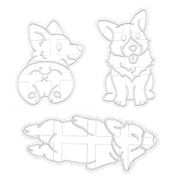 3 kpl Cookie Embosser Mold Biscuit Mold -sarjakuva Happy Sleep