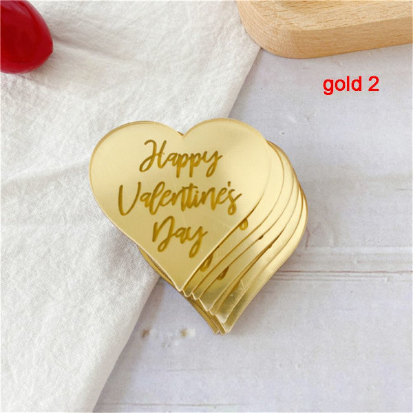 10 stk Cake Topper Tillykke med fødselsdagen GULD 2 GULD 2 gold 2