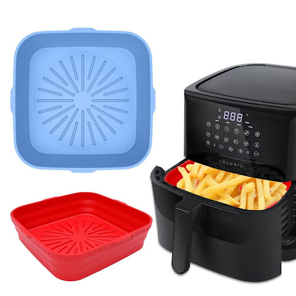 Sammenleggbar firkantet silikongryte For Air Fryer GRÅ grey