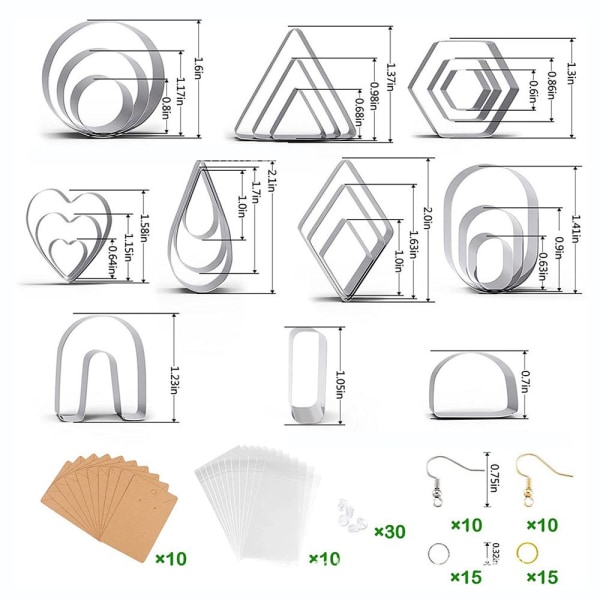 Polymer Clay Cutters Sett Øredobbformer 27STK 27STK 27pcs