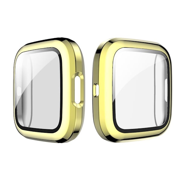 Plating PC Case Glas Skærmbeskytter 9H Hærdet Glas GULD gold