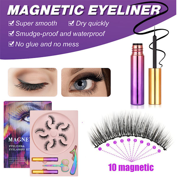 5D magnetiska ögonfransar med eyeliner-kit ZML-006 ZML-006